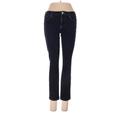 Banana Republic Jeans - Mid/Reg Rise Skinny Leg Denim: Blue Bottoms - Women's Size 28 Petite - Dark Wash