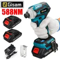 Brushless Impact Electric Screwdriver 588NM 4 Speed Cordless Impact Drill 1/4 Square Drive DIY Power