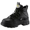 Schnürboots BUFFALO "ASPHA NC MID", Damen, Gr. 41, schwarz, Lederimitat, klassisch, Schuhe, Schnürstiefelette, High Top Sneaker mit weicher Schaftrandpolsterung