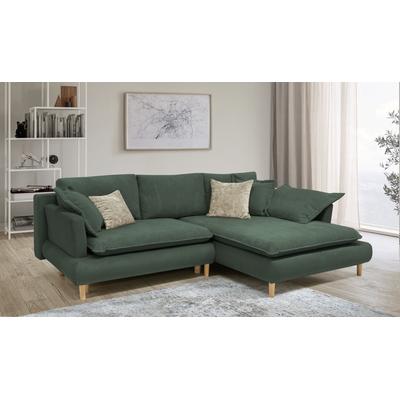 Ecksofa COLLECTION AB "Mandela L-Form", grün (flaschengrün), B:264cm H:94cm T:184cm, 100% Polyester, Sofas, mit Bettfunktion und Bettkasten Image
