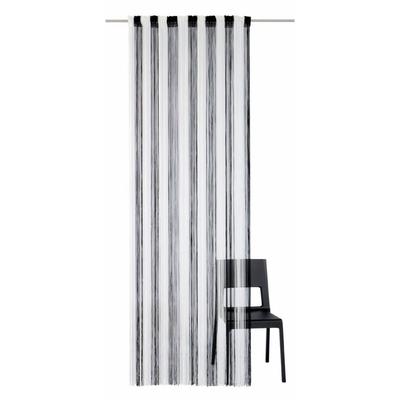 Fadenvorhang WECKBRODT "Rebecca" Gr. 2, schwarz-weiß (schwarz, weiß), B:148cm H:160cm, Polyester, Gardinen, Fadengardine, Insektenschutz, transparent, kürzbar, Store Image