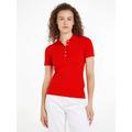 Poloshirt TOMMY HILFIGER "1985 SLIM PIQUE POLO SS" Gr. M (38), rot (fierce_red) Damen Shirts Jersey