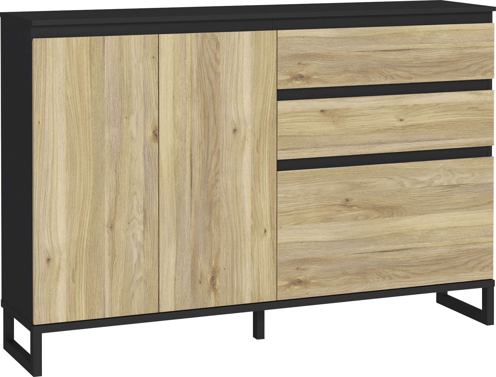 Schuhschrank FORTE "Quayle", braun (schwarz, braun), B:150,1cm H:99,3cm T:34,1cm, Spanplatte, Schränke, Schuhschrank