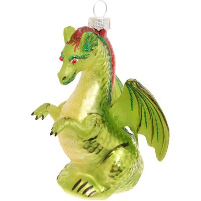 Christbaumschmuck KREBS GLAS LAUSCHA "Glasornament Drache, Höhe ca. 12 cm", grün, Glas, Weihnachtsbaumschmuck, Weihnachtsbaumschmuck Weihnachtsanhänger Weihnachtsbaumklammer Weihnachtsbaumschleife Weihnachtsbaumspitze, Weihnachtsdeko,... Image