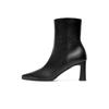 Schlupfboots HENRY STEVENS "Madison ZB70 Businessschuh", Damen, Gr. 40, schwarz, Leder, klassisch, Schuhe, Damen Stiefelette mit Absatz handgefertigt, Lederschuhe