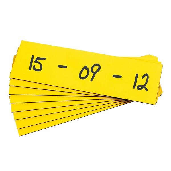 EICHNER 100er-Pack Magnet-Lagerschild 50 x 200 mm gelb, 5x20 cm