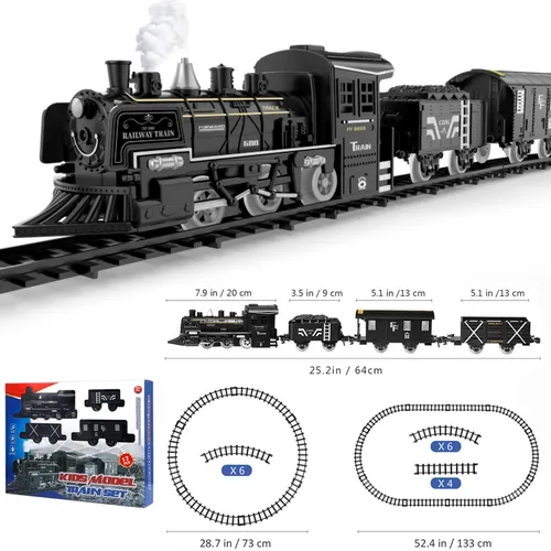 Toyvian Eisenbahn lustige Güterzug Wasser Dampf Lokomotive Spielset mit Rauch Simulation Modell