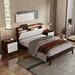 3Pcs Full Size Bedroom Sets with Wood LED Platform Bed and 2 Nightstands