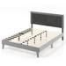 Twin/Full/Queen Platform Bed with High Headboard and Wooden Slats