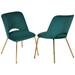 Moasis Upholstered Velvet Dining Chairs with Metal Legs (Set of 2)