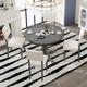 5-Piece Round Dining Table Set with Curved Trestle Style Table Legs and 4 Upholstered Chairs for Dining Room