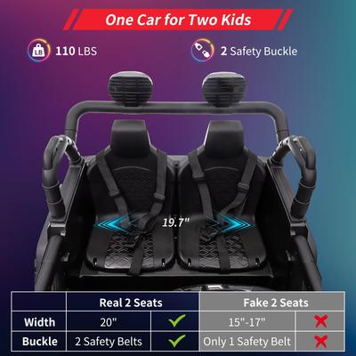 2 Seats 24V Ride on Truck with Remote Control Car Toy for 3-8 Kids