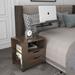 Height Adjustable Overbed End Table Wooden Nightstand with Swivel Top, Storage Drawers, Wheels and Open Shelf