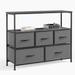 CoolArea 5-Drawer Dresser, Fabric Chest Storage Tower with Wooden Top and Open Shelf