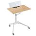 Height Adjustable Mobile Standing Desk with Detachable Holde-Natural - 28" x 19" x 30-42"