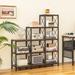 9 Cubes Bookcase with Carbon Steel Frame for Home Office-Rustic Brown - 45.5" x 12" x 51.5"