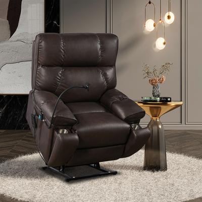 Lift Assist Massage Chairs Heated Recliner Chair with Phone Holder and Side Pockets & Cup Holders for Livingroom