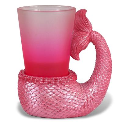 CoTa Global Cool Pink Mermaid Tail Shot Glass – Novelty Glassware - 3Lx2Wx3.4H inches