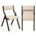 Set of 2 Wooden Folding Dining Chair with Linen Fabric Padded Seat and Backrest - 19" x 24" x 31" (L x W x H)