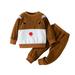 Quealent Boys Childrenscostume Male Big Kid Boys Sweatsuit 4t Xmas Toddler Child Kids Baby Boys Girls Long Sleeve Cute Cartoon Baby Going (Brown 3-4 Years)