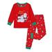 Quealent Boys Childrenscostume Male Big Kid Shorts Boys Kids Christmas Pajamas Cotton Long Sleeve Matching Holiday Set Toddler Boys Girls 3 (Red 3-4 Years)