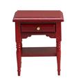 OUNONA Miniature Wood Bedside Table Mini Night Table Model Doll House Furnishing