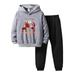 Quealent Boys Childrenscostume Male Big Kid Toddler Summer Clothes for Boys Toddler Boys Girls Winter Christmas Long Sleeve Cartoon Prints (Dark Gray 9-10 Years)
