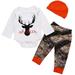 Quealent Boys Childrenscostume Male Big Kid Baby Boy Christmas Outfit Xmas Baby Boys Girls Letter Cartoon Long Sleeve Romper 2t Boys (A 0-3 Months)