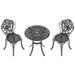 3-Piece Cast Aluminum Patio Bistro Furniture Set Patio Bistro Set with Umbrella Hole