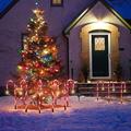 Teissuly Solar Christmas Candy Cane Lights Red Lights 12Pack 15 Upgraded Pathway Stake Lights Outdoor Christmas Lights Walkway Outdoor Markers with Stakes for Garden Patio Xmas Decorations