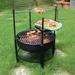 Glavbiku Portable Outdoor Fire Pit with 2 Grills for BBQ Outdoor Heating Bonfire and Picnic 36.2 H x 26 W