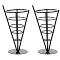 2 Pc Cone Snack Rack Creative French Fries Stand Fry Cutter Chip Fryers Iron Holder