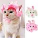 Yirtree Cat Hat Super Soft Adorable Appearance Friendly to Skin High Elasticity Non-Fading Dress Up Polyester Cartoon Rabbit Style Cat Hat Pet Headwear Pet Supplies