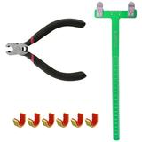 Archery T Square Bow Ruler +Nocking Buckle Pliers Set For Compound Recurve Bow Green and black