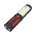 NUOLUX USB Rechargeable COB and LED USB Flashlight Torch Work Light Stand Magnetic with hook Flashlights for Outdoor (Red)