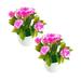 2PCS Decoration Artificial Flower Gift Outdoor&Indoor Potted Lifelike Plastic Simulation Flowers Pot For Home Indoor Outdoor Wedding Bridal Bouquet Garden Party Diy Wreath Table Arrangement