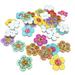 Nomeni Buttons Clearance 20Mm Wooden 2-Holes Decorations Scrapbooking Flowers Sewing Color Buttons Mixed Home Diy Diy Kits for Adults Multicolor