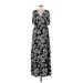 Thakoon Collective Casual Dress - A-Line V Neck Short sleeves: Black Floral Dresses - Women's Size 12