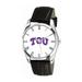 Women's Black TCU Horned Frogs Berkeley Leather Watch