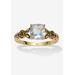 Women's Cushion Cut Birthstone Ring In Gold-Plated Sterling Silver by Easy Street in March (Size 7)