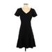 Ava & Aiden Casual Dress - A-Line: Black Print Dresses - Women's Size 2