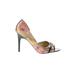 Carlos by Carlos Santana Heels: Pumps Stilleto Cocktail Party Gold Shoes - Women's Size 7 - Peep Toe