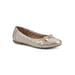 Women's Seaglass Casual Flat by White Mountain in Antique Gold Metallic (Size 9 M)