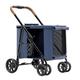 Dog Stroller Foldable Cart Carriage Pet Dog Strollers for Large Dogs, Folding Large Space Dog Pram Pushchair Luxury Multi Pet Travel Stroller Carrier for Cat Dog and More (Color : Blue)