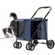 Pet Dog Strollers for Large Dogs, Folding Large Space Dog Pram Pushchair Luxury Multi Pet Travel Stroller Carrier, Dog Stroller Foldable Cart Carriage for Cat Dog and More (Color : Blue)
