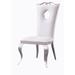 Brayden Studio® Colomba Tufted Metal Back Side Chair Dining Chair Faux Leather/Upholstered/Metal in White | 43.3 H x 19.3 W x 22.8 D in | Wayfair