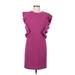 Donna Morgan Cocktail Dress - Sheath Crew Neck Short sleeves: Pink Solid Dresses - Women's Size 6