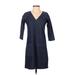 Kayce Hughes Casual Dress - Shift: Blue Dresses - Women's Size 0