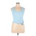 Zyia Active Active Tank Top: Blue Solid Activewear - Women's Size X-Large