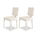 Corrigan Studio® Lleu Dining Chair Faux Leather/Upholstered/Metal in White | 33.46 H x 17.72 W x 17.72 D in | Wayfair